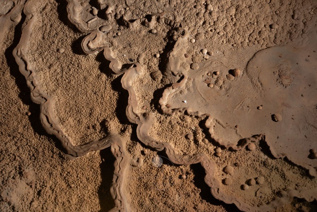 Mini-gours et maxi perles. (Grotte du Chasserou, Ardèche)