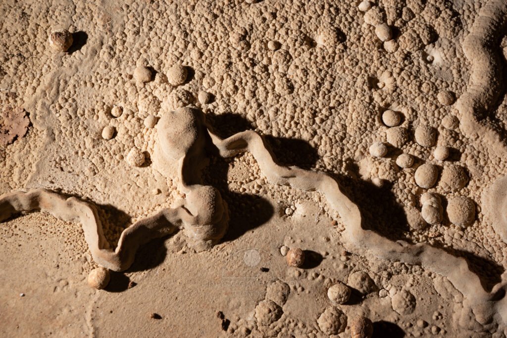 Mini-gours et maxi perles. (Grotte du Chasserou, Ardèche)