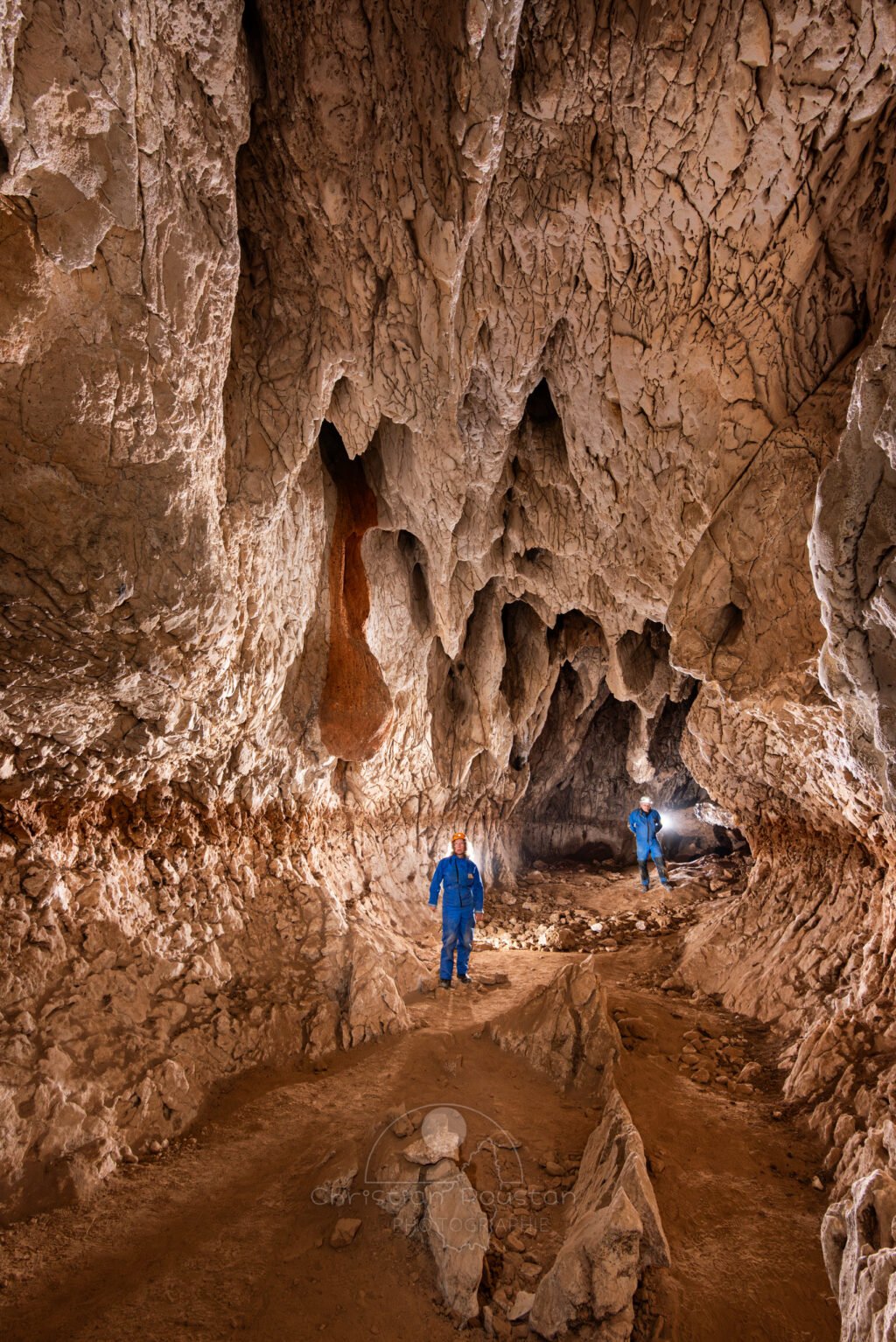 Le terminus de la galerie (Grotte de Louoï, Ardèche)