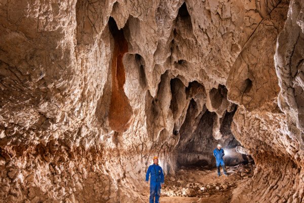 Le terminus de la galerie (Grotte de Louoï, Ardèche)