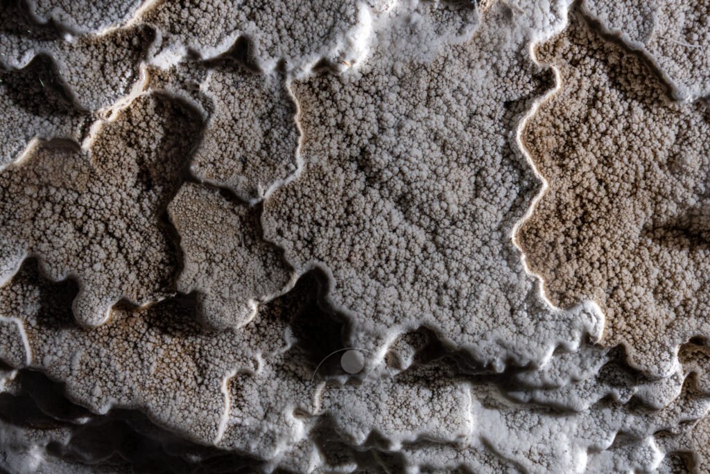 Micro gours calcifiés (Réseau des perles, Sud France, Pisolithes)